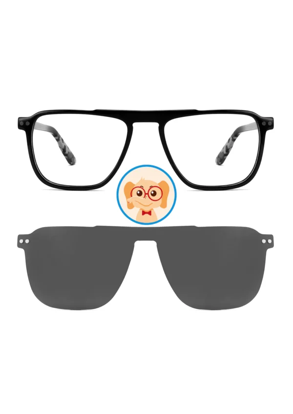 Boys' Oversized Thick Mid-Beam Clip-On Glasses Set TAK9040, Acetate, Wholesale Glasses