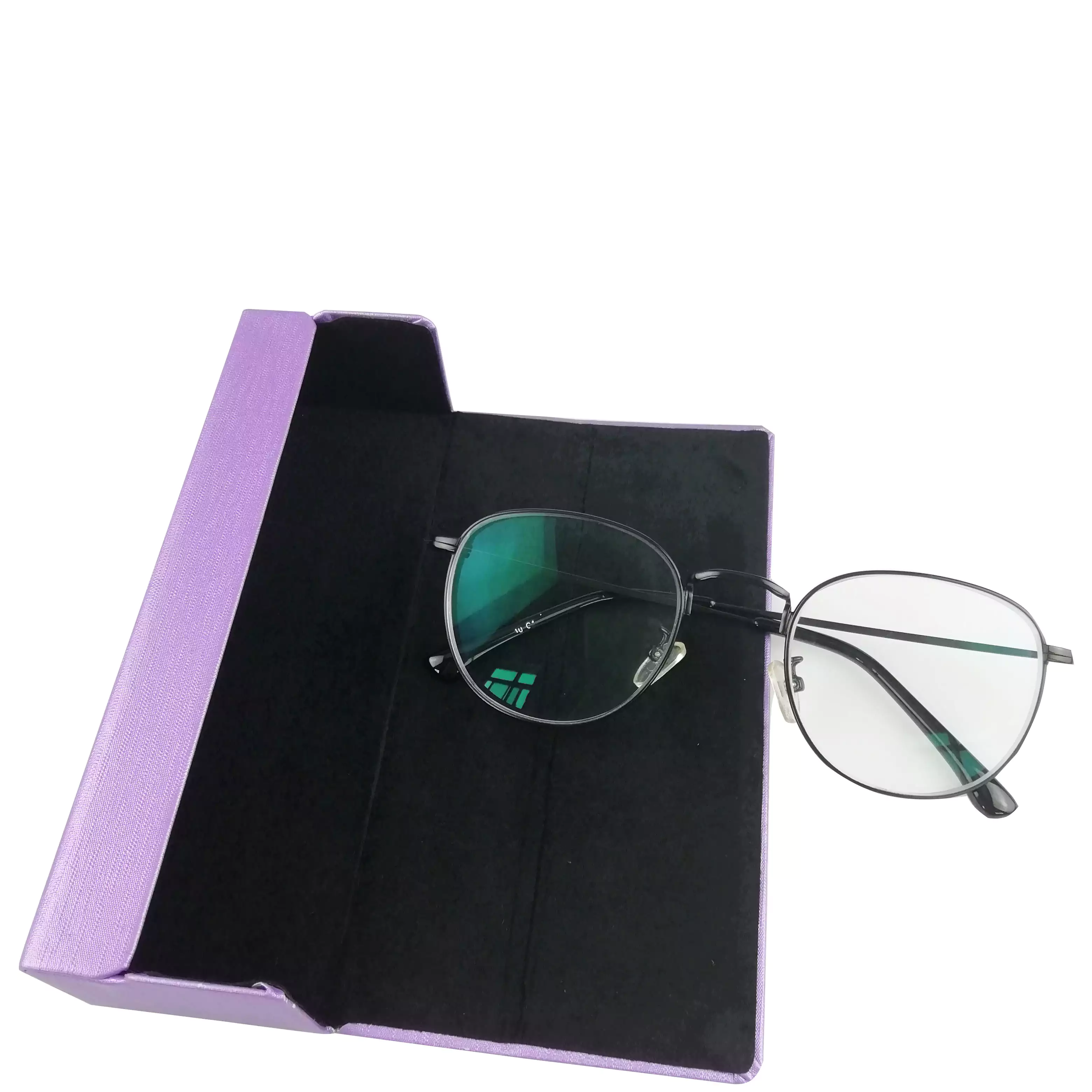 Handmade Hard Shell Rectangular Purple Eyeglass Case