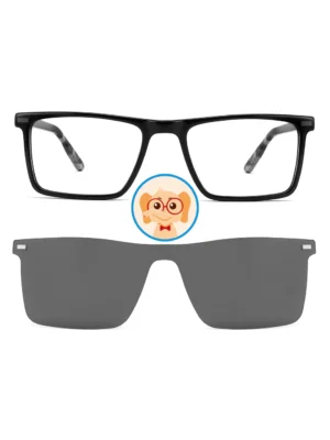 Boy's Handsome Rectangular Clip-On Glasses Set TAK9041