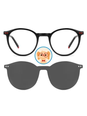 Epoxy Rivet Decorated Kids' Clip-On Eyewear Set TAK9045