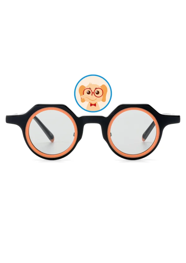 Kids Flat Top Double Rim Acetate Sunglasses G2286, Black, Orange
