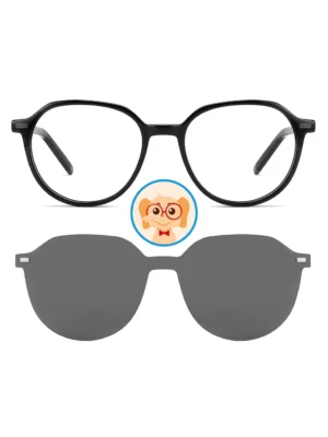 Acetate Round Children's Clip-on Eyeglasses Set TAK9043
