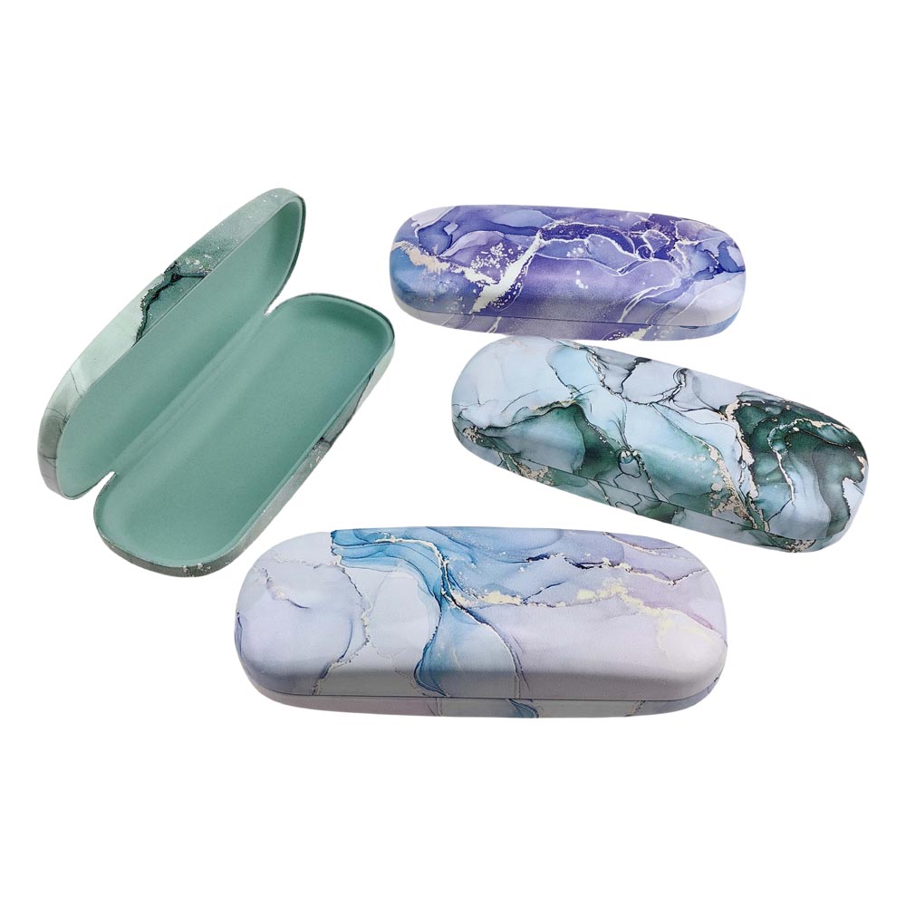Colorful Ink Painting Stainless Steel PU Glasses Case GC0031 Disply