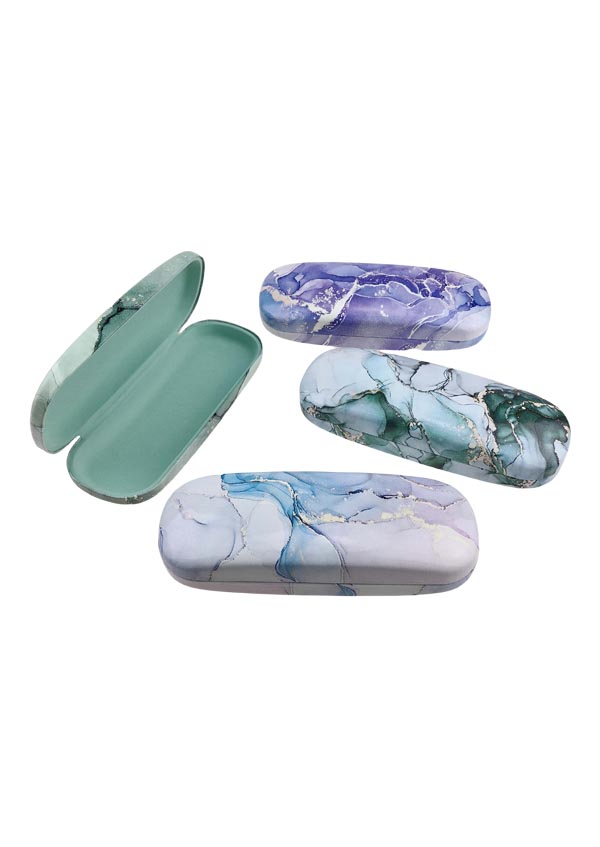 Colorful Ink Painting Stainless Steel PU Glasses Case GC0031