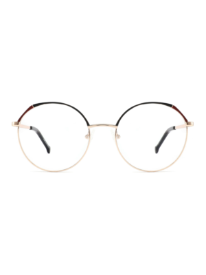 Women's Glasses, Metal, Laminated, Eyebrow Frame, Decorative, Round, Eyeglasses