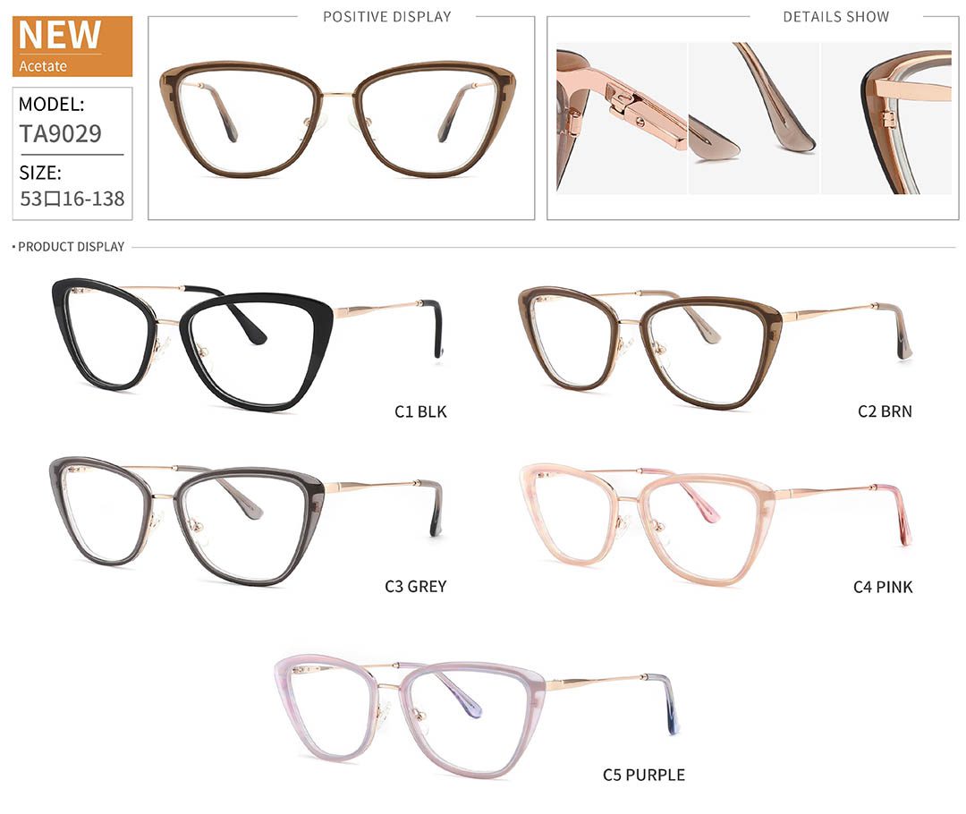 Eyeglass Frames TA9029 Size Different Color Display Detail Shooting