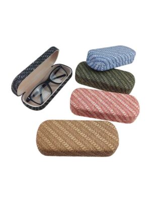 Leather Textile Eyeglasses Case With Hard Shell GC0032