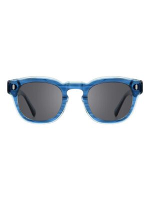 Prussian Blue Sunglasses Wrapped In Clear Frame Rims 2194S