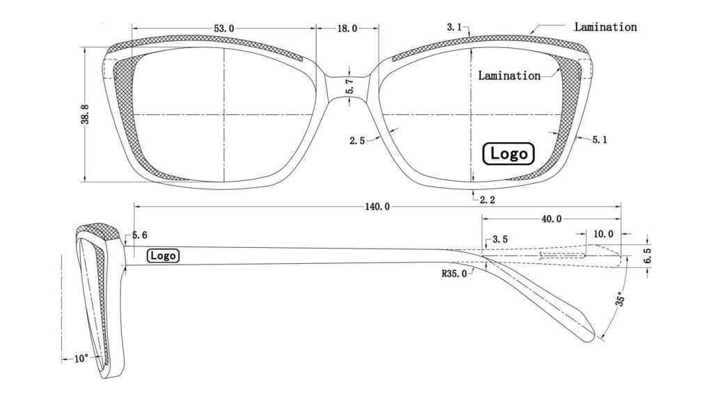 Eyewear Design Specialty Drawing Example