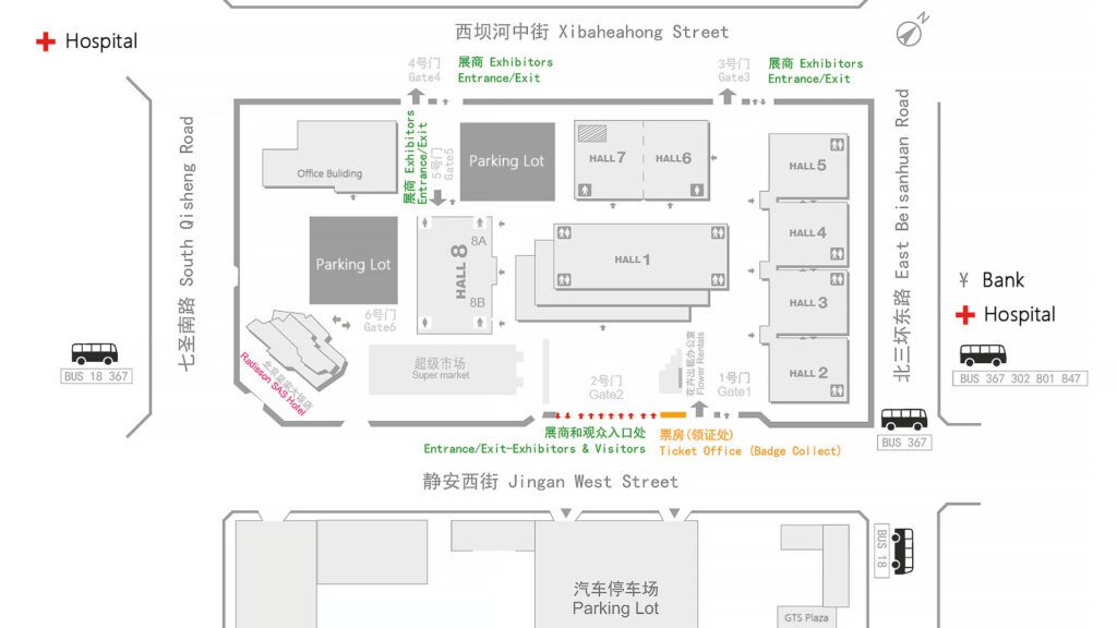 China International Exhibition Center (Chaoyang Hall), Exhibition Hall, Floor Plan of the Pavilion