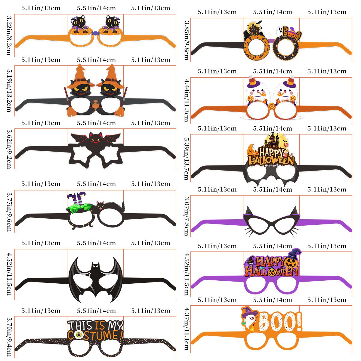 Halloween Glasses HA0001 Size