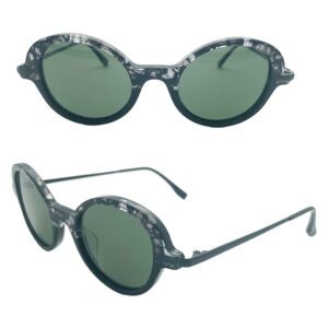Egg-Shaped Acetate Metal Sunglasses NSA24111 C1 46-21-140