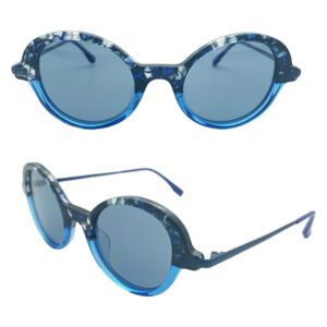 Egg-Shaped Acetate Metal Sunglasses NSA24111 C2 46-21-140