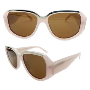 Metal Decorative Eyebrow Frame Acetate Sunglasses NSA24098 C3 55-16-145