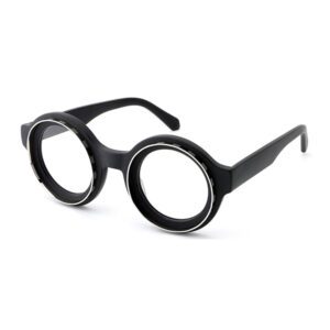 Round Double Ring Bicolor Acetate Glasses-1