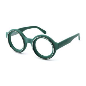 Round Double Ring Bicolor Acetate Glasses-2