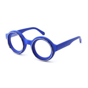 Round Double Ring Bicolor Acetate Glasses-4