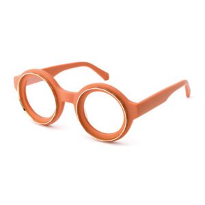 Round Double Ring Bicolor Acetate Glasses-5