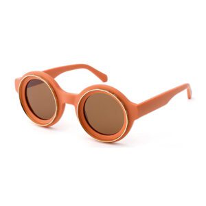 Round Double Ring Bicolor Acetate Sunglasses-5