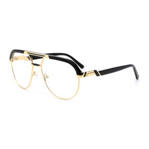 Twin Bridge Metal Acetate Combination Eyeglass Frames-1