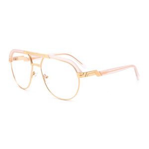 Twin Bridge Metal Acetate Combination Eyeglass Frames-2