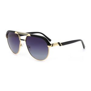 Twin Bridge Metal Acetate Combination Sunglasses-1
