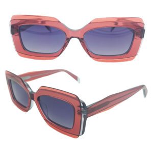 Women's Large Frame Acetate Laminated Sunglasses NSA24086 C3 54-17-145
