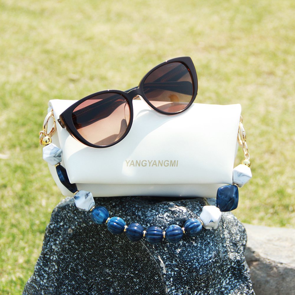 Premiere Nylon Polarized Cat Eye Acetate Women's Sunglasses, Burgundy, White Sunglasses Bag