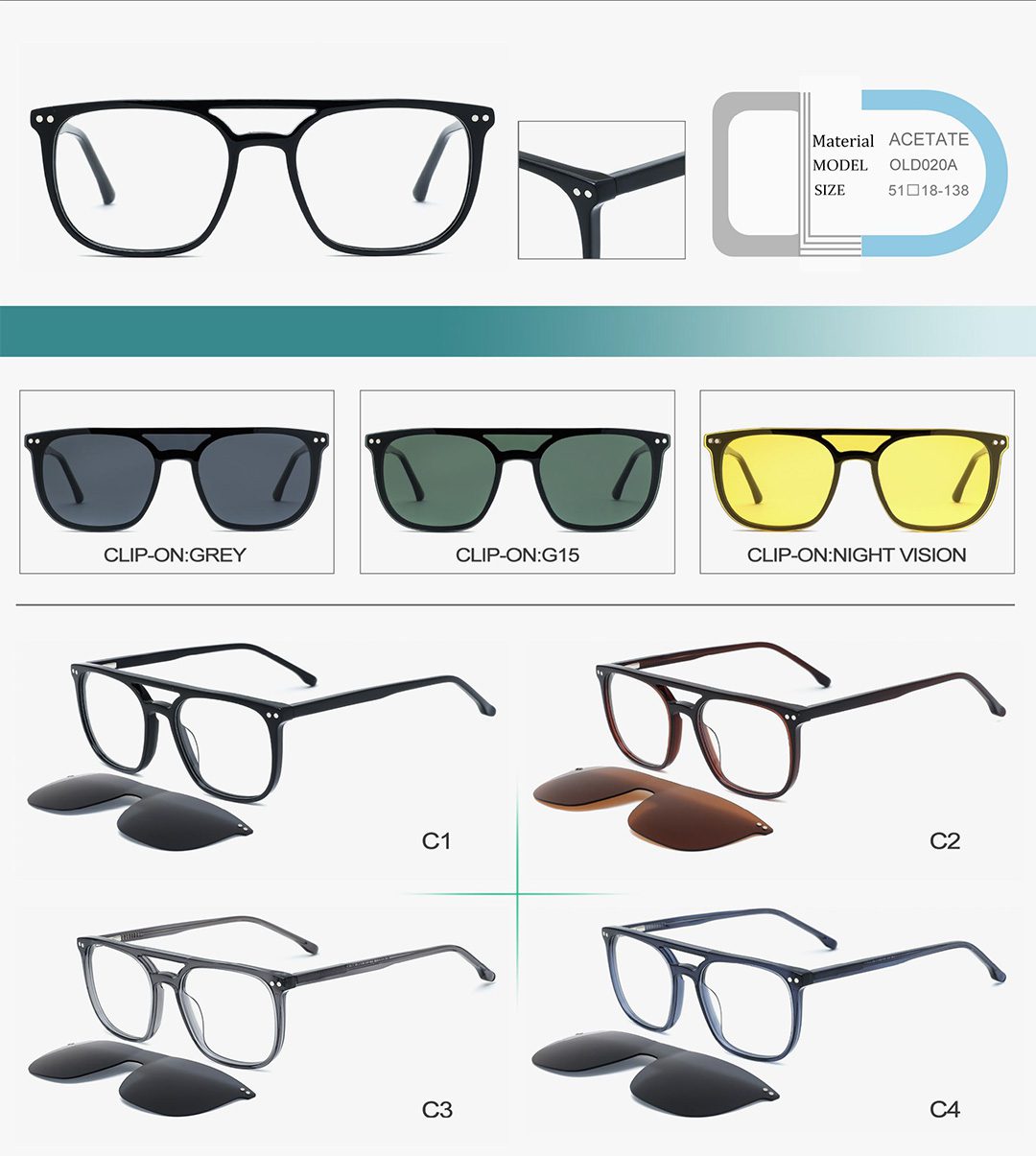 Clip-on OLD020A Detail Shooting, Color Option