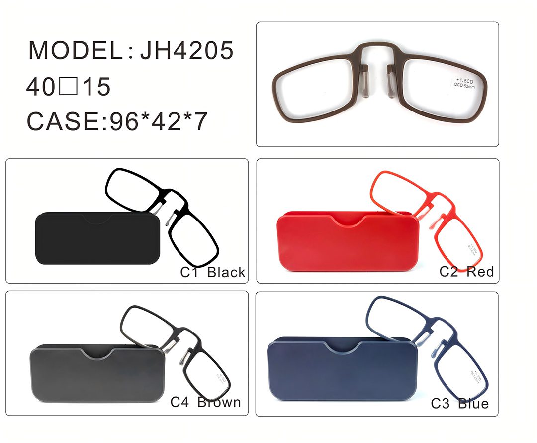 Nose Clip Reading Glasses - JH4205 - Wallet Case - Detail - Colors