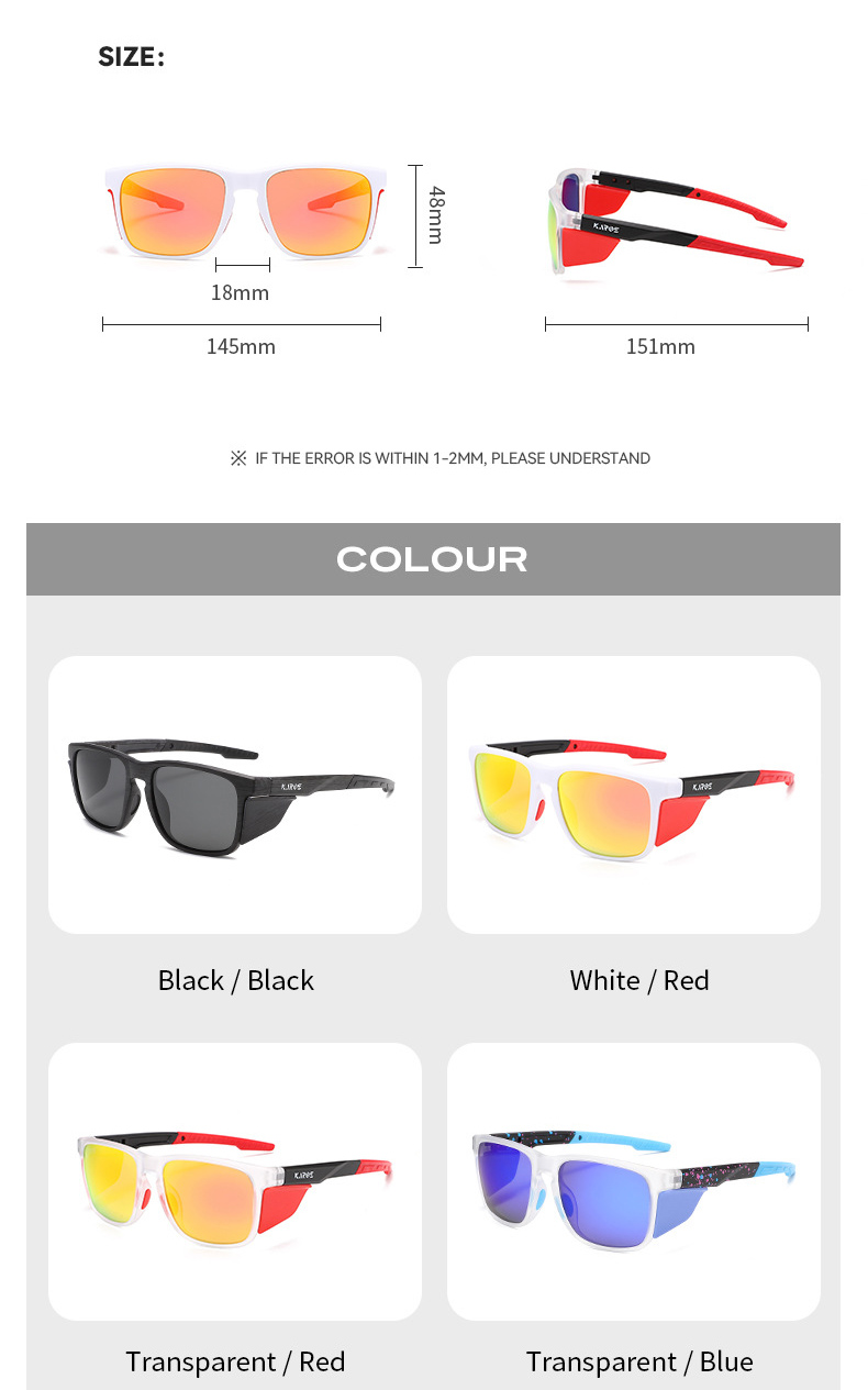 Side Shield Sport Sunglasses 2026QC513 - Colour - Size
