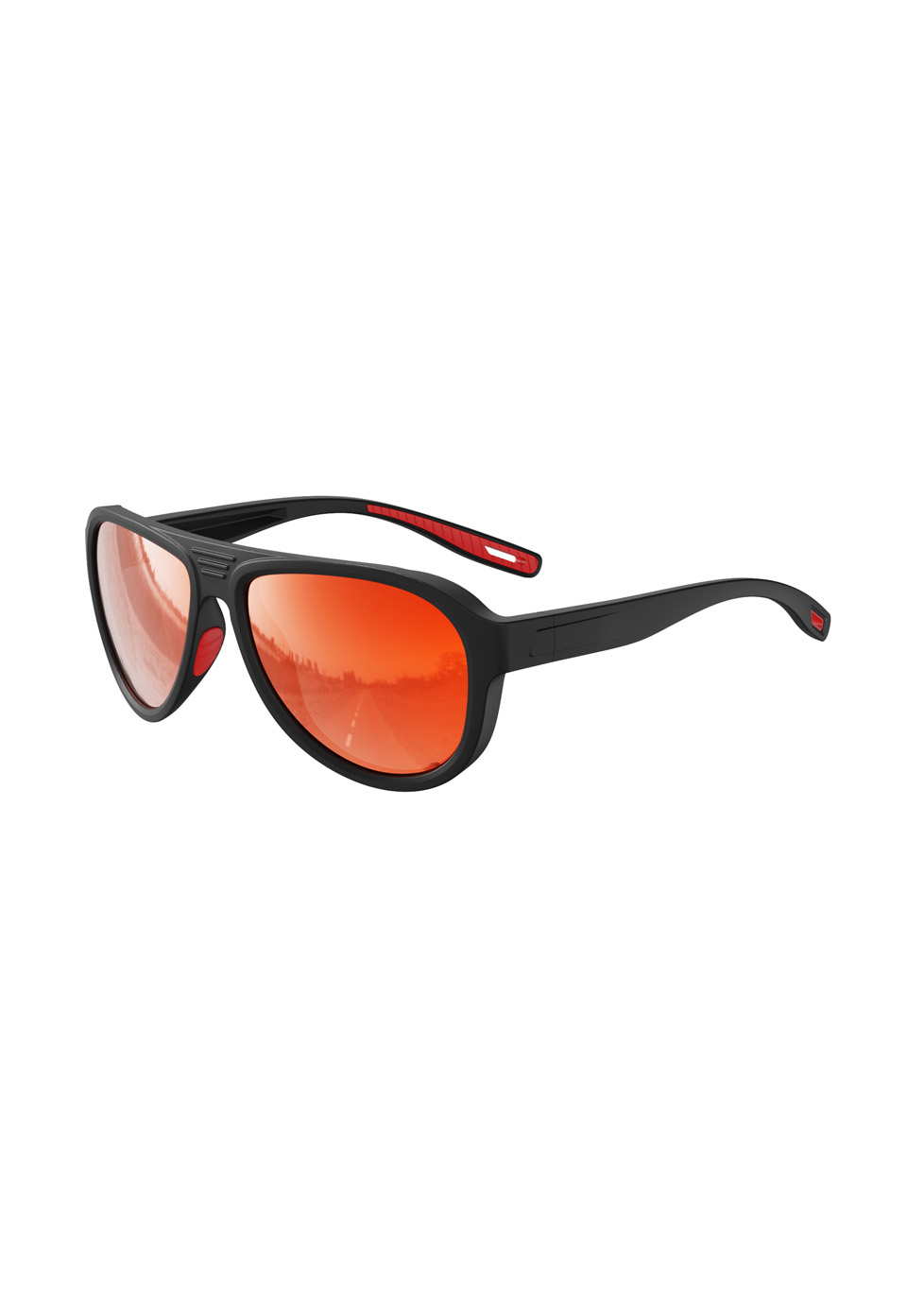 Fishing Sunglasses 2026523 sku2 - Matte Black - Orange-Red