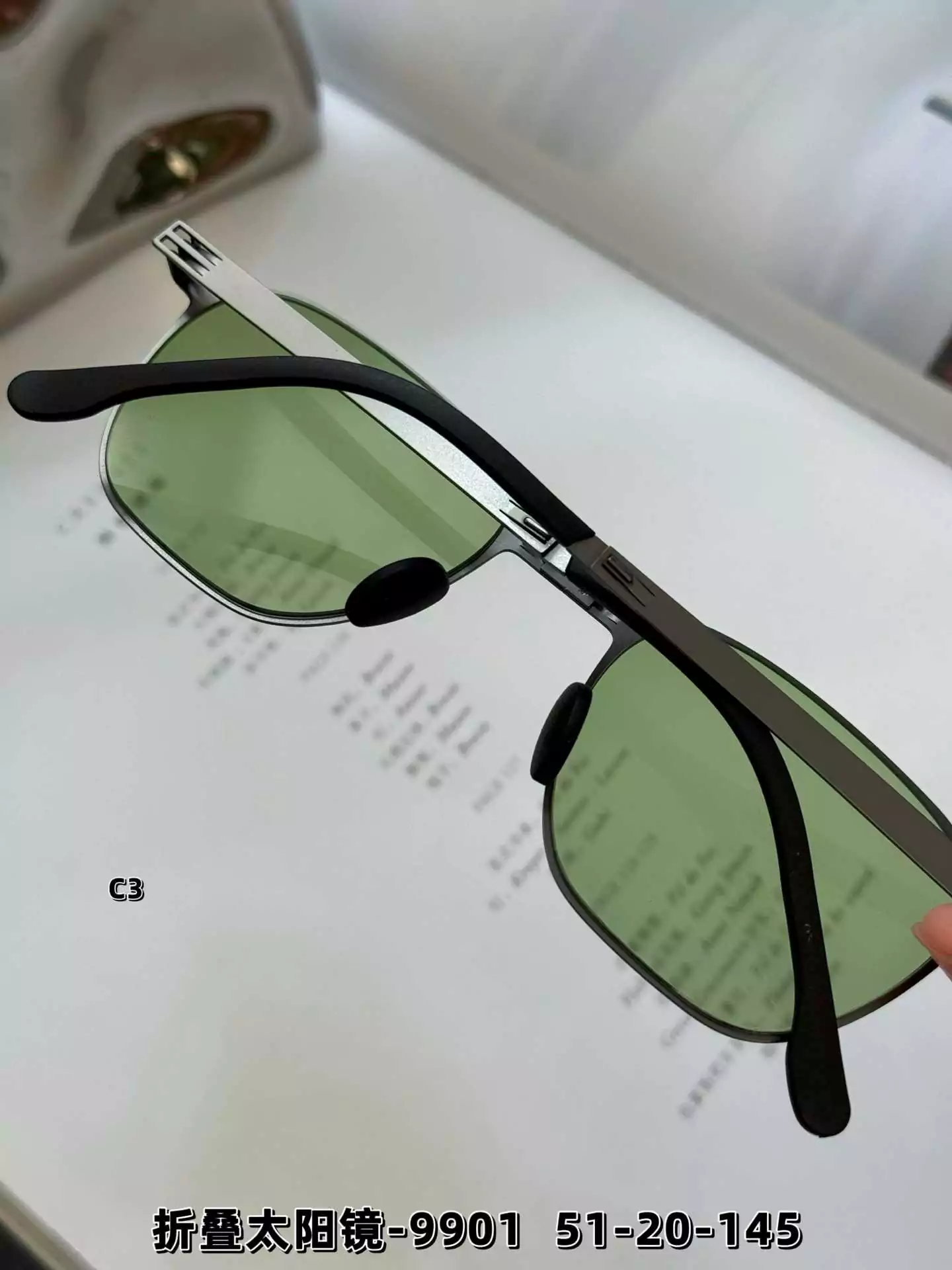 Stainless Steel Folding Sunglasses 9901 - Temples Display