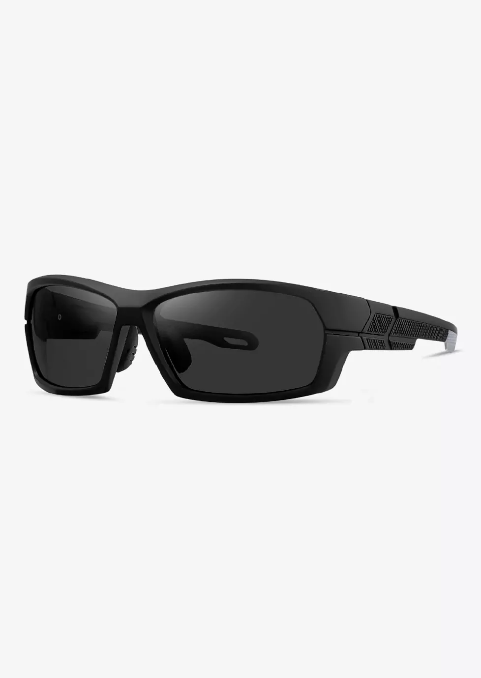Curved Sunglasses 2618202 - Black Frame - Grey Temple - Rubber Nose Pad - C1