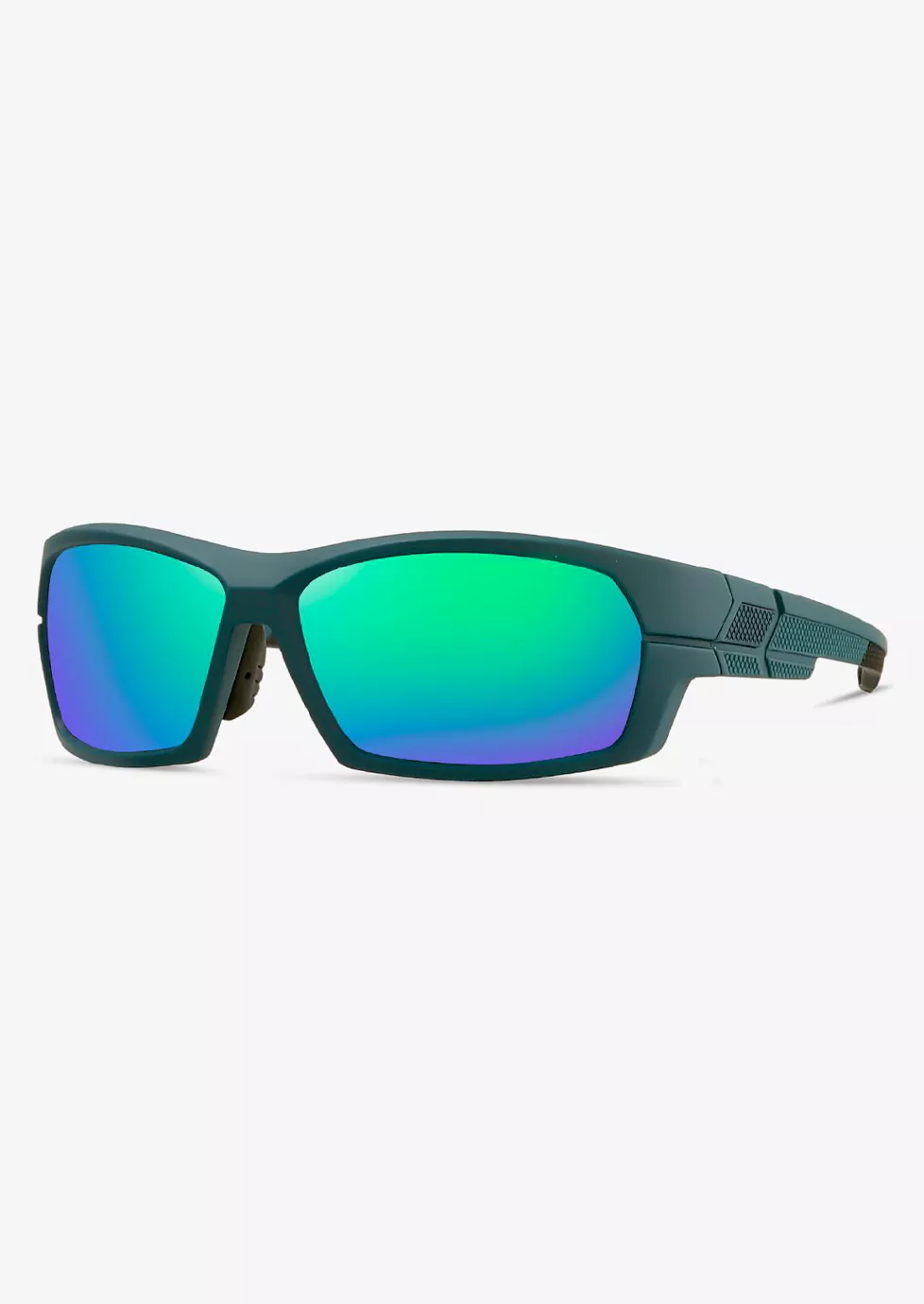 Curved Sunglasses 2618202 - Green Frame - Green Lenses - Rubber Nose Pad - C5