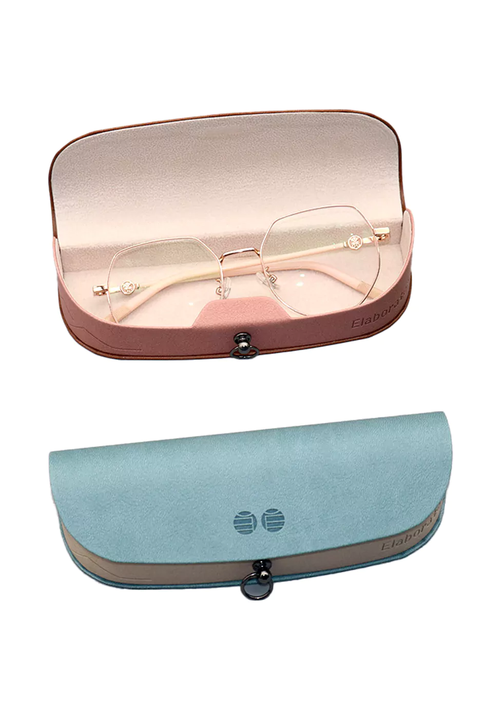 Glasses Case GC0051, PU leather on the outside, sheet metal on the inside