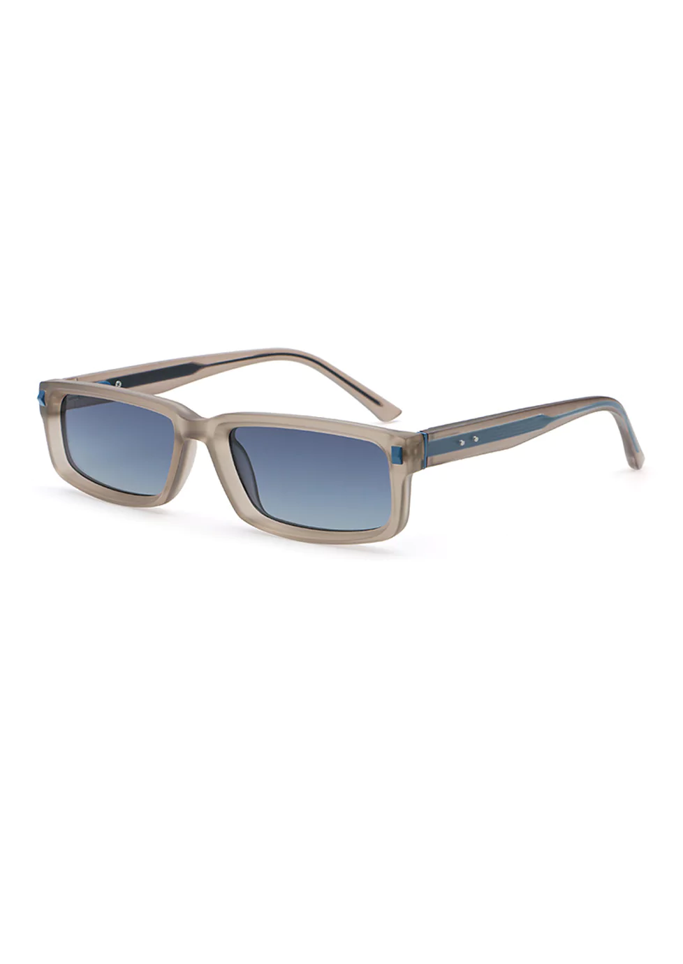 Sunglasses S309812-C4, Transparent Tawny, Blue Gradient Polarized Lenses, Rectangle
